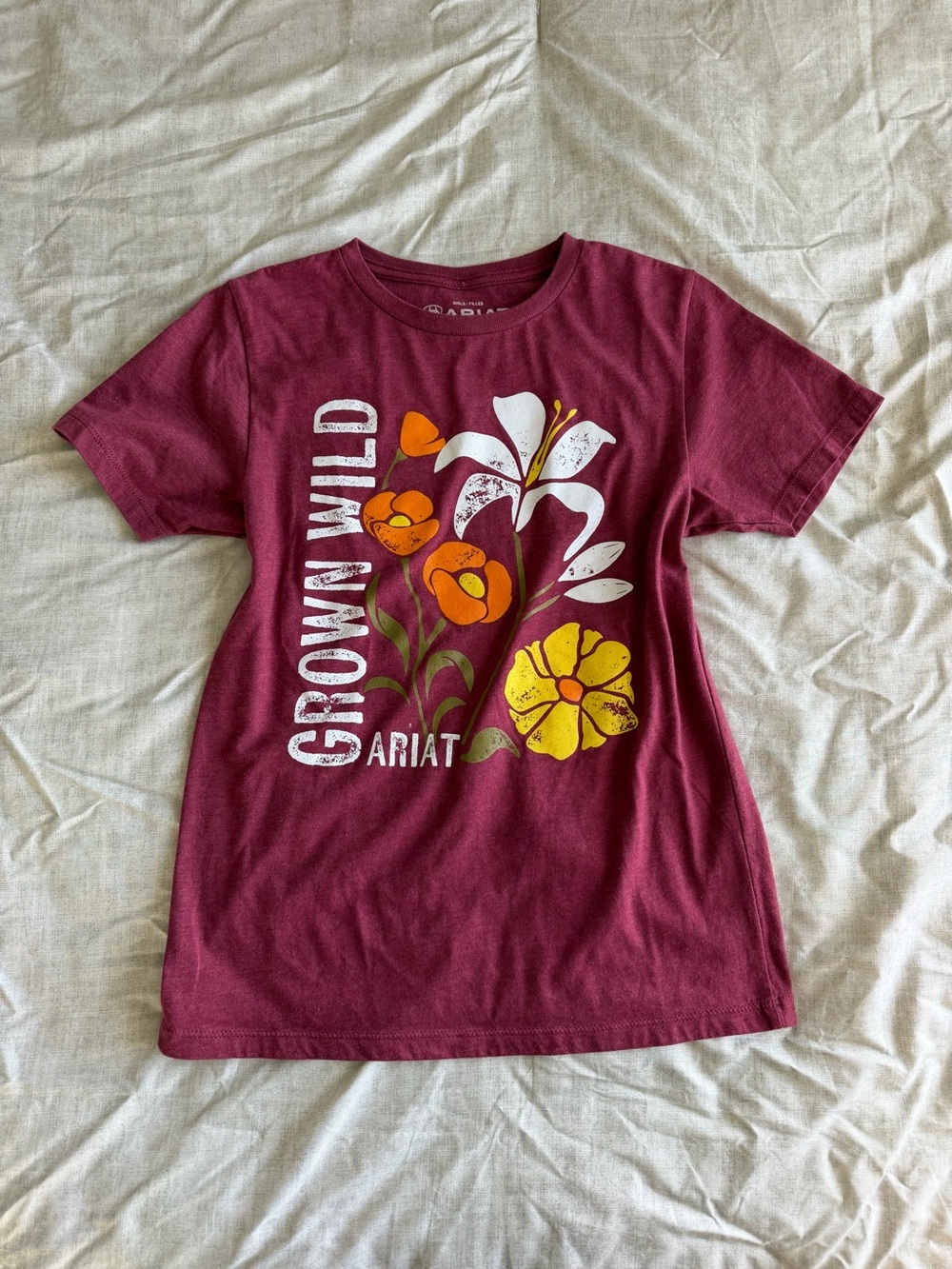 Ariat Youth Red "Growin Wild" Floral Graphic Tee (L)